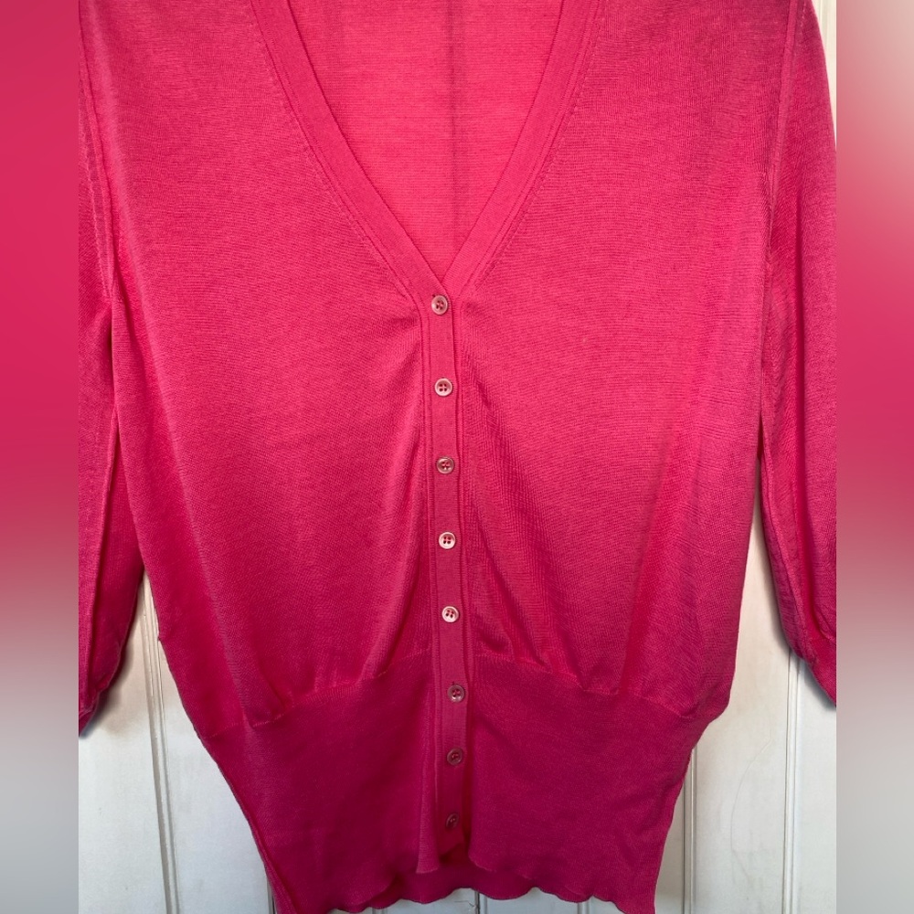 Piazza Sempione 100% Cotton Pink Cardigan Short Sleeve IT 44 US 8 - Picture 4 of 9